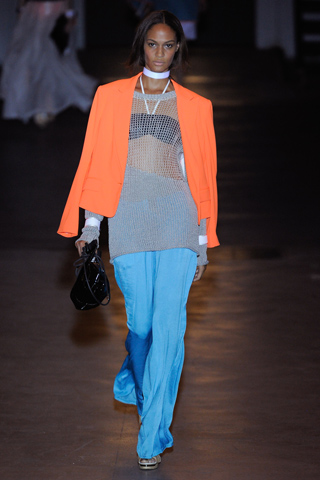 Orange jacket, turquoise pants, great together or mix & match with white for S/S 2012